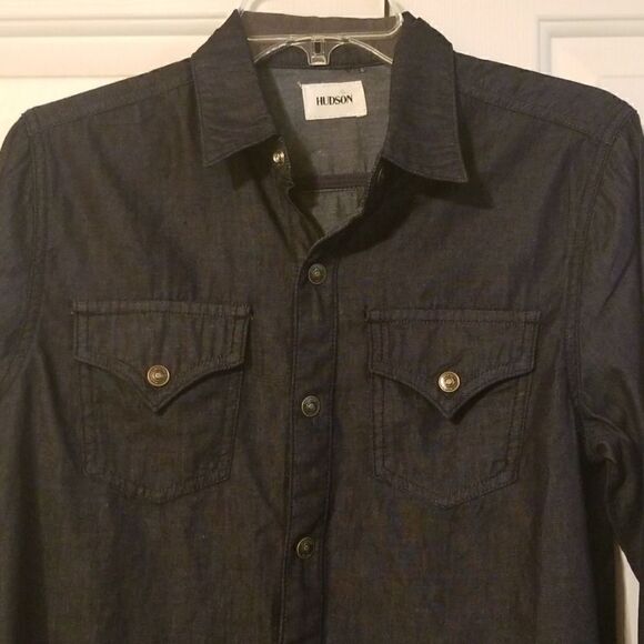 Hudson jeans dark blue button down - Picture 2 of 8